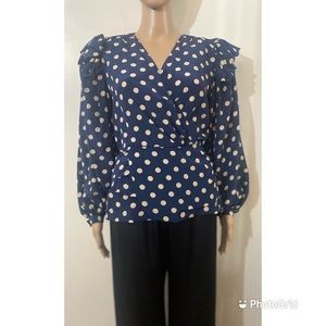 Ronny Kobo Mid-weight, non-stretch charmeuse blouse with surplice neckline